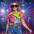 thumbnail image 2 of Alaiyaky 6 Pcs Mens 80s 90s Outfits Hip Hop Costumes Accessories Colorful T Shirt Set for Rock Disco Party, 2 of 9