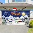 thumbnail image 5 of Christmas Garage Door Cover, 157*70Inch Large Outdoor Holiday Decor with Santa Snowflake Print, Polyester Background for Party(B), 5 of 6