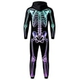 thumbnail image 6 of PLHWHYQ Men Women Matching 3D Skeleton Printed Onesie, Air Layer Zipper Full Body Halloween Jumpsuit Black XXXXL, 6 of 6