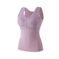thumbnail image 2 of Women Thermal Sleeveless Camisole Built-in Bra Fleece Lined Warm V Neck Tank Top Solid Color Stretchy Slim Fit Winter Layering Underwear Vest, 2 of 5