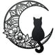 thumbnail image 2 of Silueta de gato lunar Artesanías de metal Gato negro hueco y luna Decoraciones para el hogar, 2 of 6