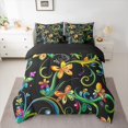 thumbnail image 2 of Manfei Country Plant Floral 7 Pieces Bedding Comforter Set,Rustic Botanical Flower Full Bedding Set,Green Black Yellow Fitted Sheet Flat Sheet For Adults,Ultra Soft Home Decor Reversible, 2 of 8