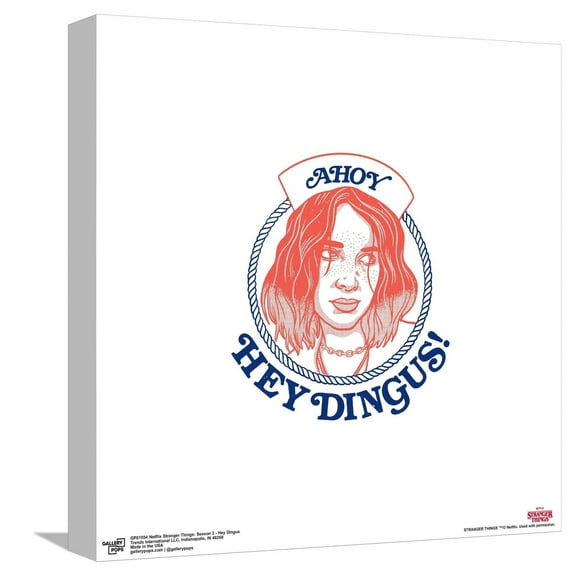 Gallery Pops Netflix Stranger Things: Season 3 - Hey Dingus Canvas Wall Art, Unframed Version, 12" x 12"