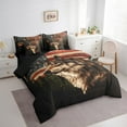 thumbnail image 4 of Homewish Wildlife Wolf Adult Bedding Comforter Set 7pcs, 3D Jungle Animal Queen Bedding Sets, Western Countryside Reversible Queen Sheet Sets, Microfiber Bedroom Decor, 4 of 8