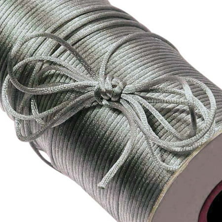 - 100 Yard 2mm Nylon SATIN CORD SILVER RatTail Rat Tail Crafts / Kumihimo Braiding