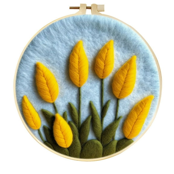 Wheat Needle Felting Set, Beginner Felt Painting Set, With Wool Felt Painting Set, Decorative Frame, Suitable for Home Decoration