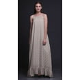 thumbnail image 4 of Bimba Gris Pâle4 Feuilles Florales et Orchidées Tenue de Nuit pour Femmes Nuisette Imprimée Robe Maxi à Bretelles Spaghetti Vêtement de Nuit X-Grand, 4 of 5