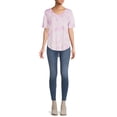 thumbnail image 2 of Time and Tru Women's Short Sleeve V-Neck Tunic T-Shirt, 2 of 5