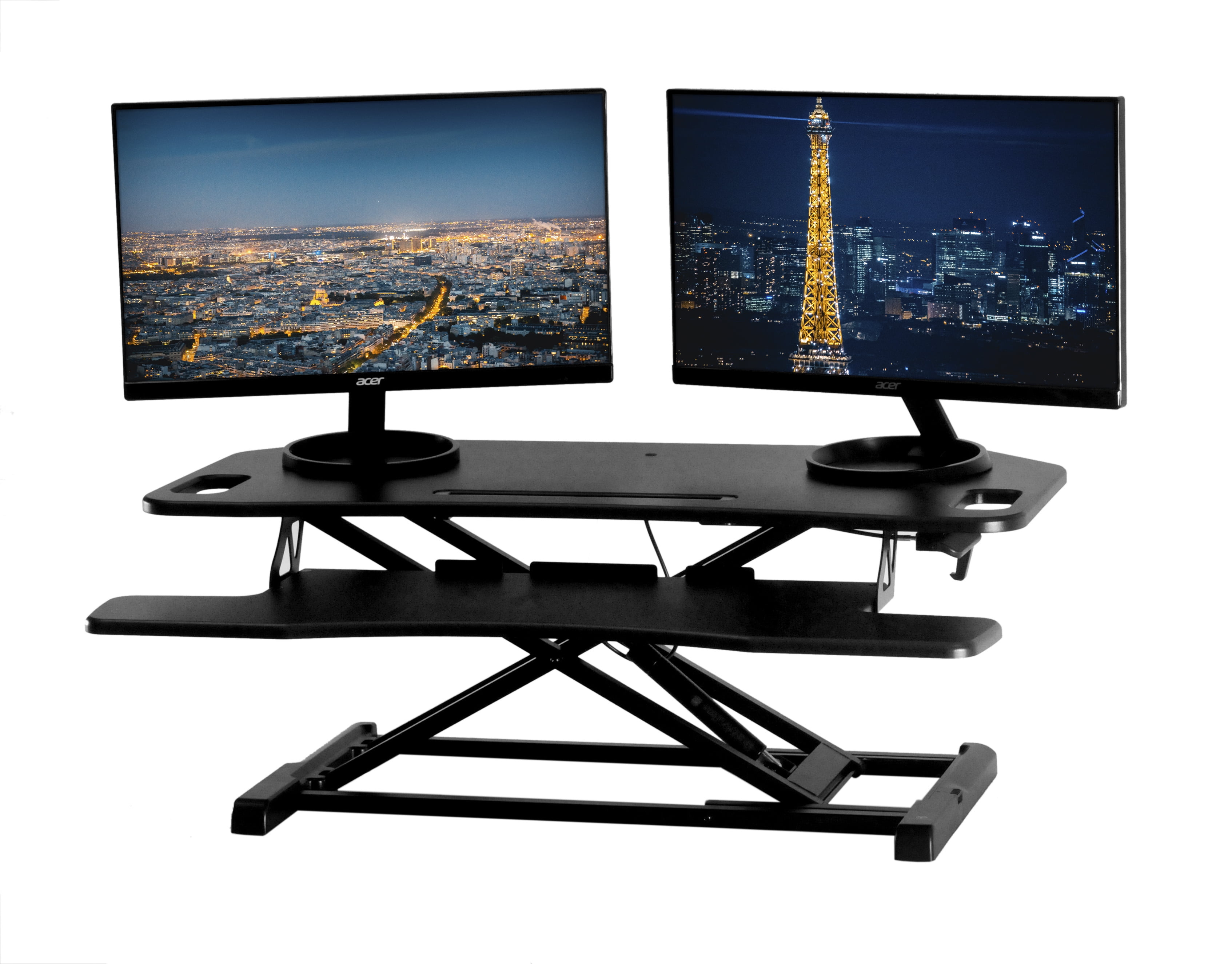 ergonomic Best Adjustable Desktop Standing Desk with Wall Mounted Monitor
