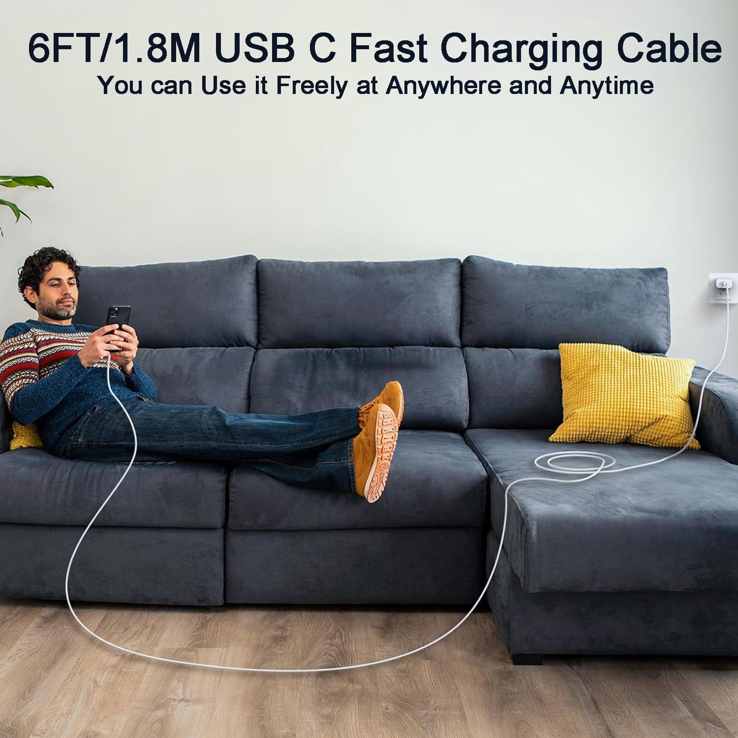 LujingZ 20W Fast Charging USB to C Charger with 6FT Woven Cord Compatible with iPhone 15/16/17 Series iPad Pro AirPods - Optimal for Apple Device Quick Charging