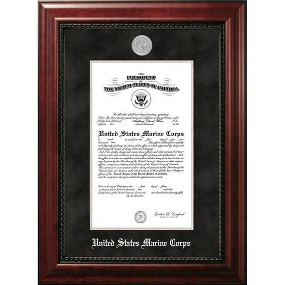 Campus Images MACEX0028x10 8 x 10 in. Patriot Frames Marine Certificate Executive Mahogany Frame with Silver Medallion