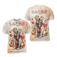 thumbnail image 3 of Hello Fall Labrador Retriever Scarf Welcome Autumn with Leaves Pumpkins All Over Print 3D Shirt Unisex Merch Lab Dog Lover Gifts - 00011, 3 of 6