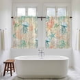 thumbnail image 4 of Teal Red Coastal Kitchen Curtains 54 Inch Length, Jellyfish Nautical Beach Coral Starfish Tiers Curtains for Bathroom Bedroom Cafe, Light Filtering Small Window Treatment Drapes 2 Panels 42"Wx54"L, 4 of 8