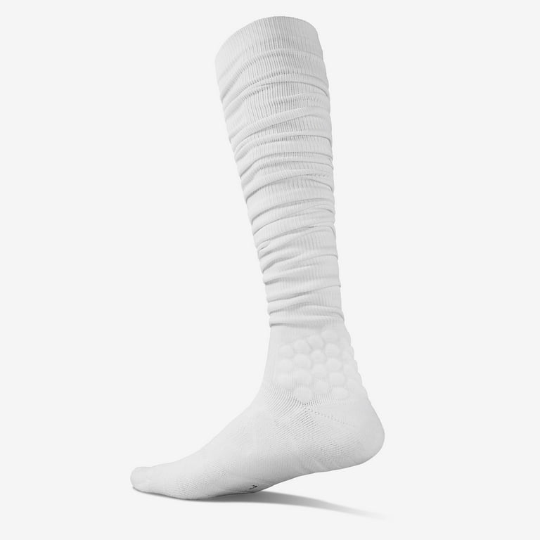 We Ball Sports Scrunch Football Socks, Extra Long Padded Sports Socks for  Men & Boys (White) 