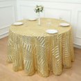 thumbnail image 3 of Efavormart 120" Gold Sparkly Sequin Geometric Tulle Round Tablecloth, 3 of 11