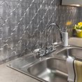 thumbnail image 2 of FASÄDE Monaco Decorative Vinyl Backsplash 15 sq ft Kit in Crosshatch Silver, 2 of 2