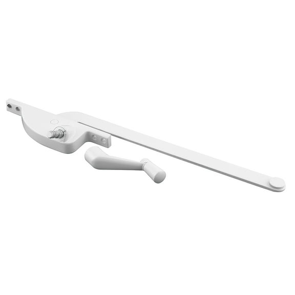 9 in., White Diecast, Casement Operator, Left Hand, Teardrop Type