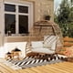 thumbnail image 3 of Single swivel egg chair con smooth 360-degree swivel design: negra steel frame, brown rattan, y off-blanca cushion, 3 of 7