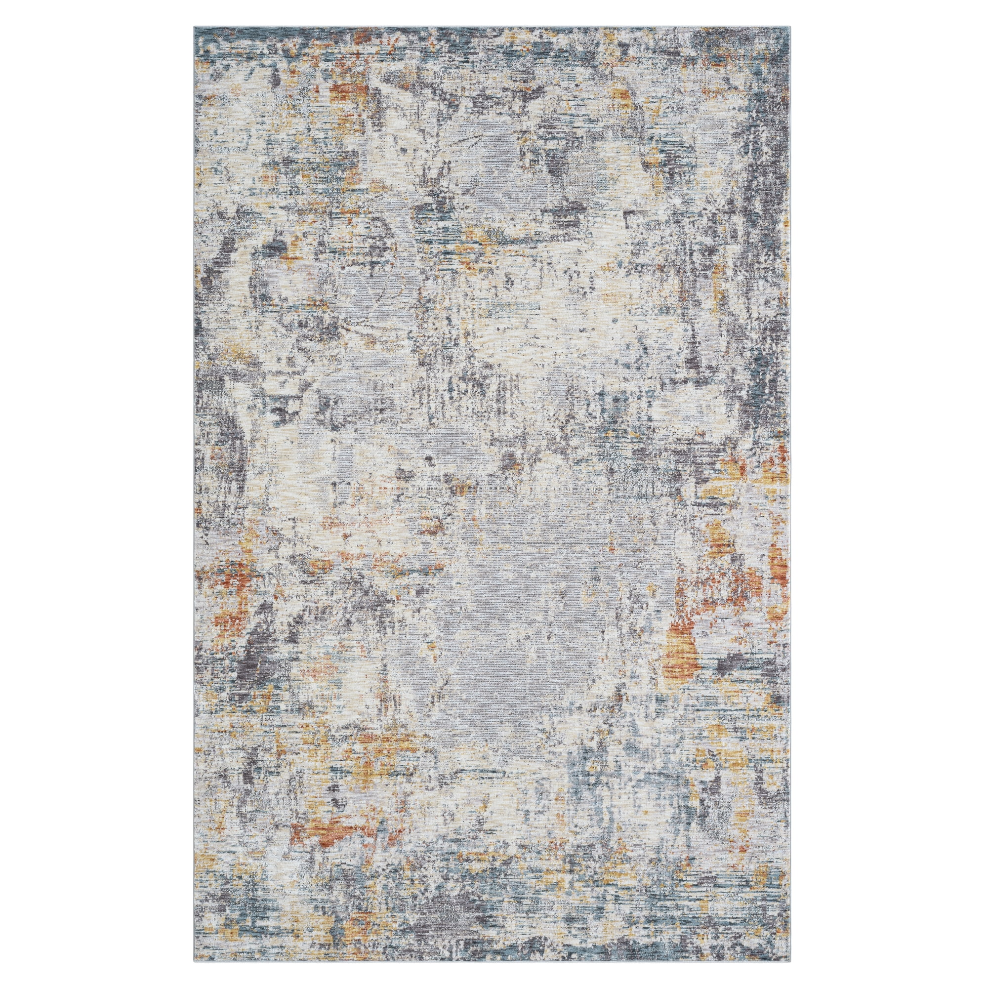 LR Home Alison Bela Abstract Indoor Polyester Area Rug, Gray/Brown, 7'9" x 9'9"
