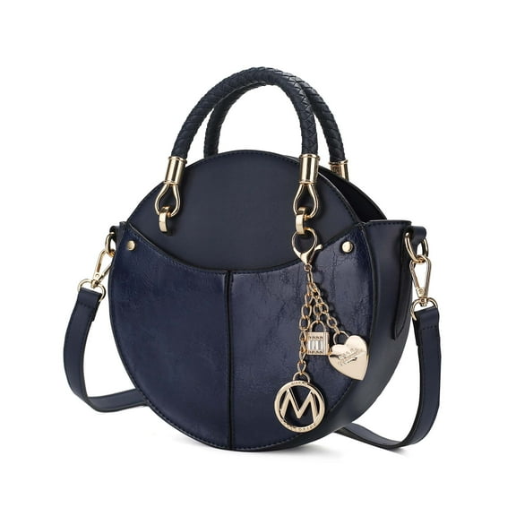 MKF Collection Nobella Women’s Crossbody Vegan Leather Functional and Trendy Handbag by Mia K. -Navy Blue
