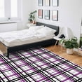thumbnail image 6 of Area Rug 2'7''x5' Abstract Stripes Purple Black Grey Plaid Washable Area Rugs Non Shedding Floor Carpet Rubber Backing Non-Slip Indoor Mats for Living Room Bedroom Kitchen, 6 of 8