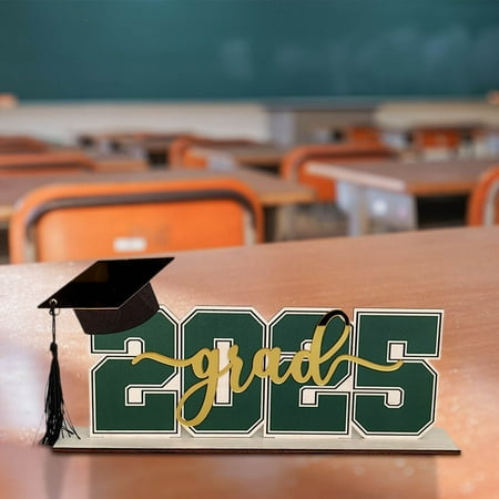 2025 Graduation Decorations Graduation Season Decoration Table Top Decor Graduation Party Decorations Class of 2025 Table Signs for High School College Graduation Party Decorations(Green)