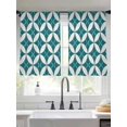 thumbnail image 2 of Abstract Geometric Sheer Curtains 54 Inch Length 2 Panels Set Window Treatments, Vintage Rhombus Circle Texture Green Rod Pocket Semi Curtains for Living Room/Bedroom/Kitchen Décor, 104"W x 54"L, 2 of 7