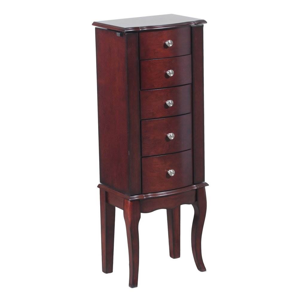 Powell Marlo 35" Wood 5 Drawer Traditional Storage Jewelry Box Armoire, Cherry Walmart Canada