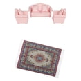 thumbnail image 1 of Mini sofá tapizado de y muebles de cojín con alfombra de para casa de 1:12, sala de , de la , de simulación, 1 of 9