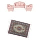 thumbnail image 1 of Mini sofá tapizado de y muebles de cojín con alfombra de para casa de 1:12, sala de , de la , de simulación, 1 of 9