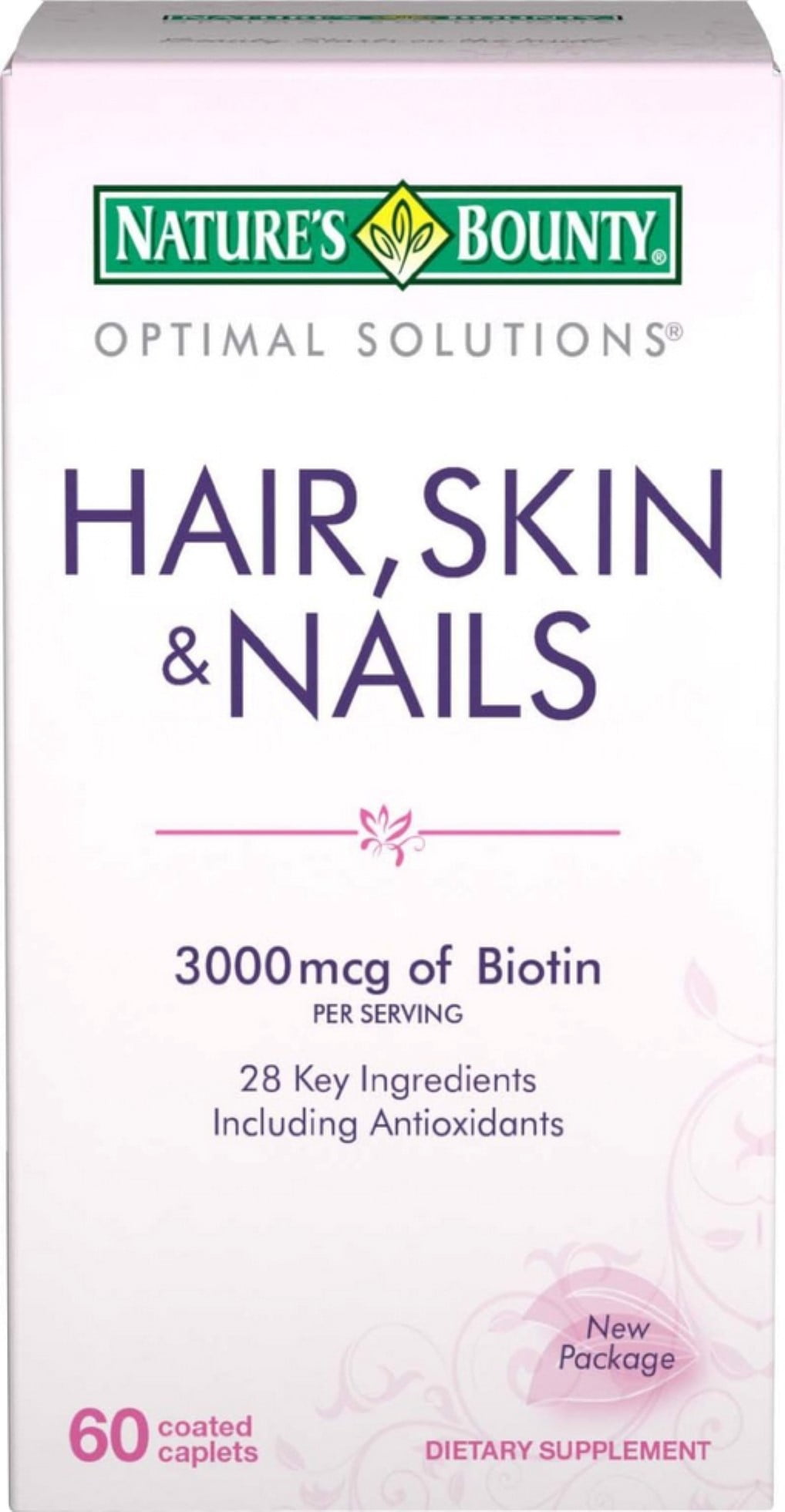 Nature's Bounty Hair, Skin and Nails Caplets 60 ea (Pack of 2)