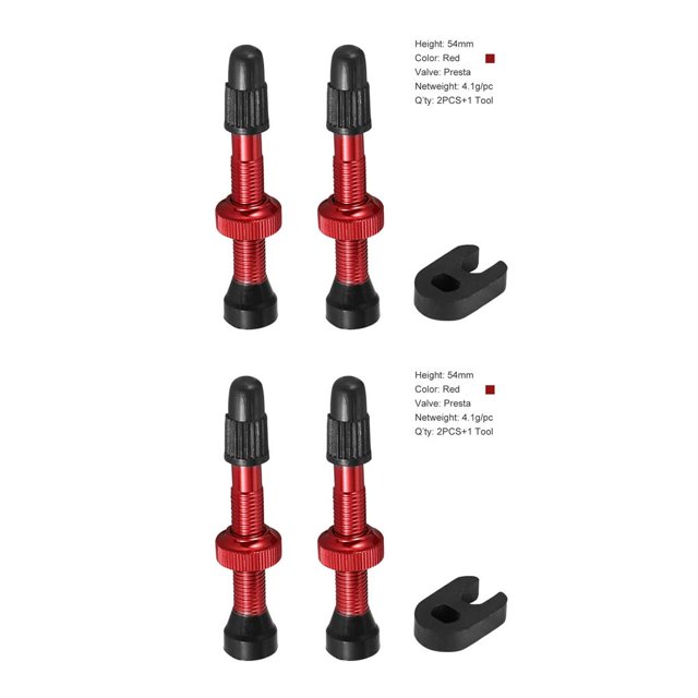 Greeniant 2 uds válvula sin cámara extraíble aleación de cobre núcleo de goma Color sólido boquilla de vacío francesa accesorios para neumáticos Rojo 54 mm 2piezas Greeniant CBP065210