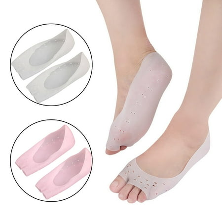 

Socks Clearance 4 Pairs Adult Open Toe Sock Non Slip Breathable Casual Moisture Split Silica Gel White Y11