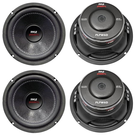 PYLE PLPW6D 6" 2400W Car Audio Subwoofers Subs Woofers DVC Stereo 4-Ohm