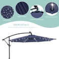 thumbnail image 2 of Sonerlic 10ft LED Outdoor Patio Offset Hanging Umbrella with Steel Frame for Yard, Poolside and Deck, Navy Blue, 2 of 7