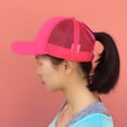 thumbnail image 4 of Femmes Réglables Queue de Cheval Casquette de Baseball Fille Snapback Extérieure Casquettes Femmes Été Chapeaux Maille Filet Camionneur Chapeau, 4 of 7