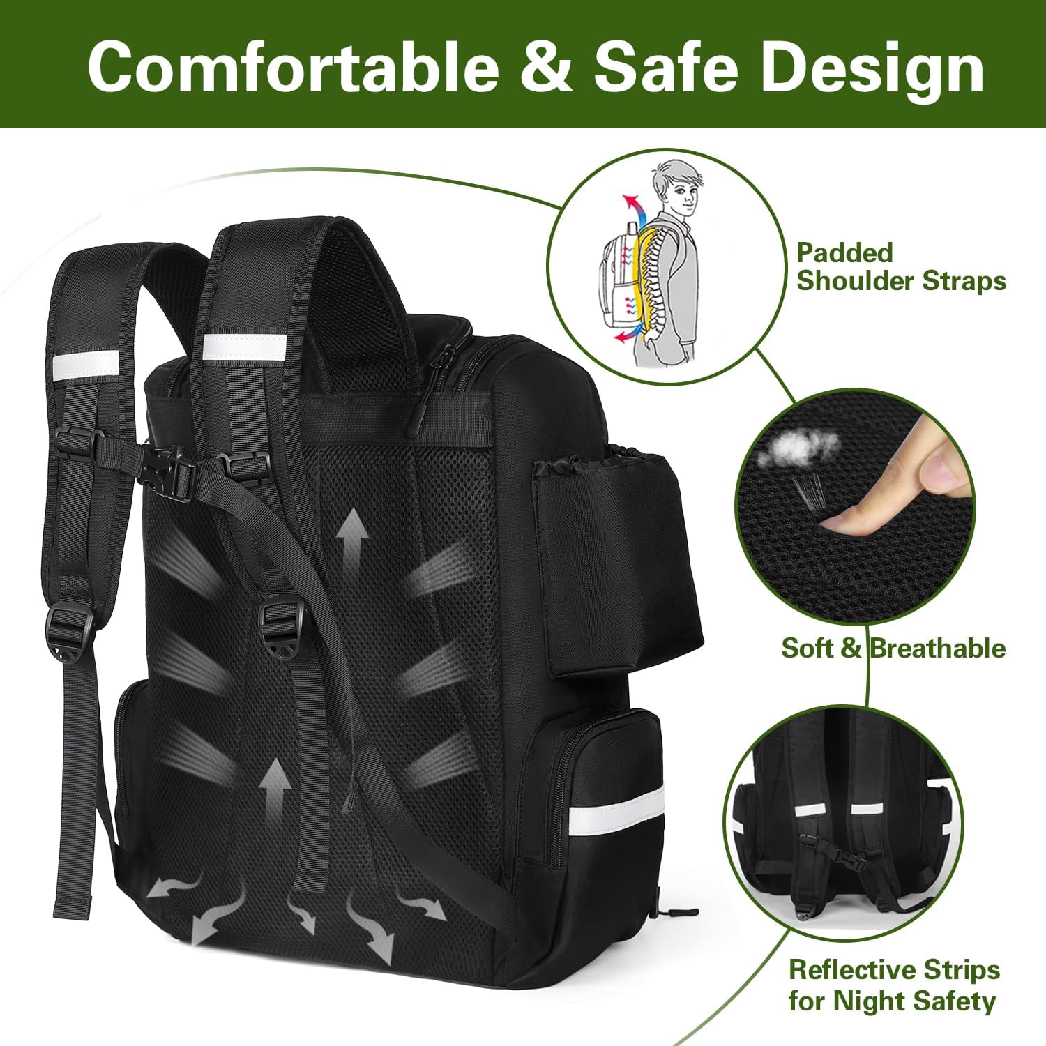 Large Fishing Backpack  Waterproof Bag With Rod Holders 45l Tackle Box Gear Gifts For Men