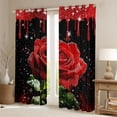 thumbnail image 2 of Homewish Valentine'S Day Rose Black Out Curtains,Romance Flower Floral Curtains Pack of 2 (42x63 Each),Black Red Bedroom Curtains For Men Women,Luxury Bedroom Decor, 2 of 6