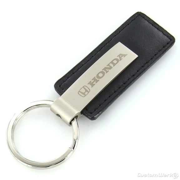 Honda Rectangular Leather Key Chain (Black)