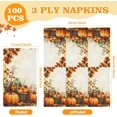 thumbnail image 5 of DAZLUTE 100 PCS Fall Paper Napkins 3 Ply Disposable Pumpkin Napkins Thanksgiving Harvest Party Supplies, 5 of 7
