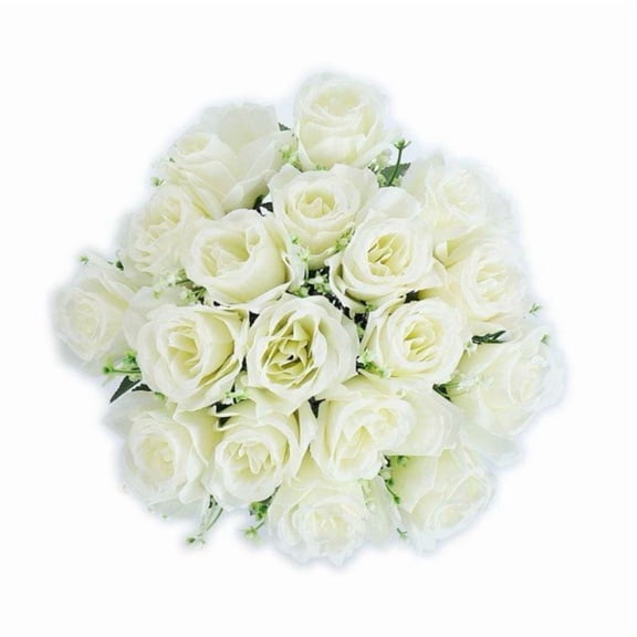 Morttic 18 Heads Silk Rose Artificial Flowers Fake Bouquet Wedding Party Home Decor