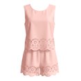 thumbnail image 3 of QGJZVUNL Women's 2 Piece Short Sets Eyelet Tank Tops High Waisted Shorts with Pockets Summer Outfits Size Xs, 3 of 9
