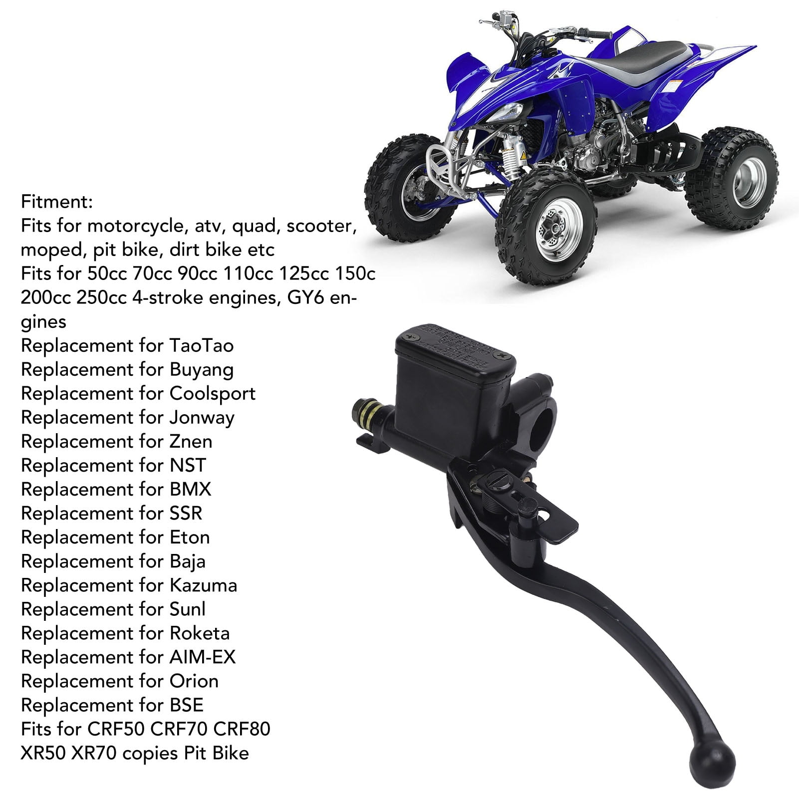 Pompe De Frein Moto Universelle 7/8" - Maître-Cylindre Frein/Embrayage Pour Quad, Dirt Bike 50-150cc