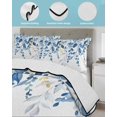 thumbnail image 4 of Quilts Queen Size, Blue Eucalyptus Leaves Soft Comforter Bedding Set for Bed, Farmhouse Botanical Watercolor Lightweight Quilted Bedspread with Pillow Cover(2 Pieces) for All Season, 90x96 Inch, 4 of 6