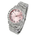thumbnail image 3 of Ladies Iced Out Watch with Solitaire Bezel - 40mm Case Size - Simulated Diamond Watch + Adjustable Metal Band - Quartz Movement - Silver Finish, 3 of 5
