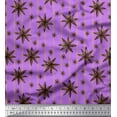 thumbnail image 1 of Soimoi Purple Georgette Viscose Fabric Star Anise & Stripe Printed Fabric 1 Yard 42 Inch Wide, 1 of 3