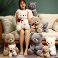 thumbnail image 3 of 9.1" Large Teddy Bear with Rose Valentines Day Stuffed Animals, Plush Toy Cartoon Cuddly Doll Soft Plush Bear Doll Stuffed Animal Toys Valentines Day Decor Gifts for Her / Girlfriend Lover Mom Kids, 3 of 10