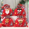 thumbnail image 3 of Dengmore Christmas Gift Bags Santa Claus Snowman Pattern Drawstring Bag Christmas Decorations Christmas Eve Gift Bag Children's Gift Bag, 3 of 3