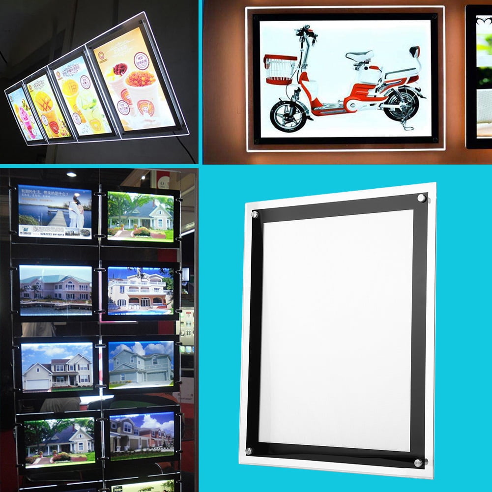 110V Acrylic A3 LED Light Box Advertising Snap Frame Backlit Indoor Outdoor Sign 