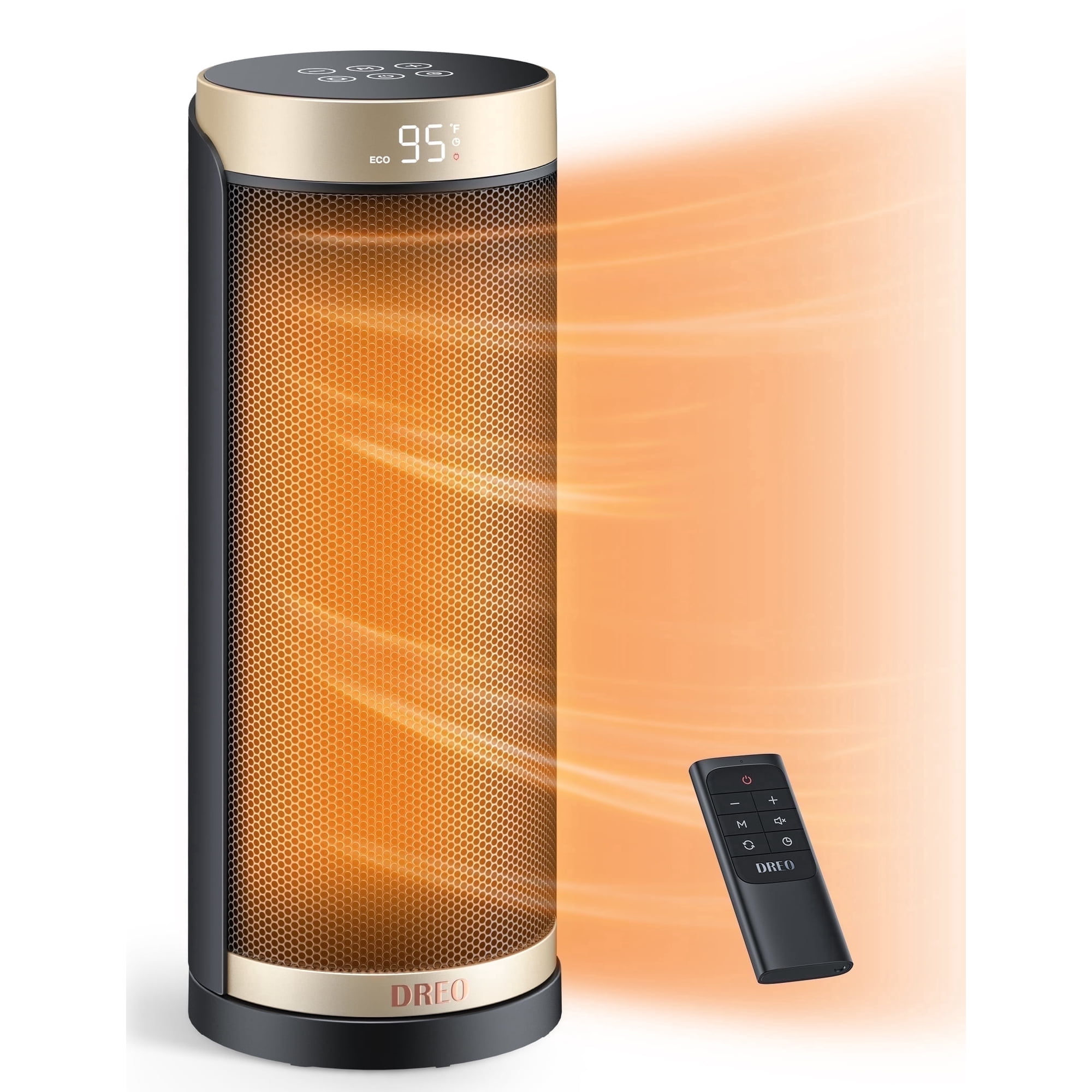 Dreo Space Heater, 1500W Ptc Ceramic Heaters for Indoor Use with Remote, 70° Oscillation, 1-12H Timer, Electric Heaters with Thermostat, Fast and Safe Portable Heater for Office, Bedroom, Large Room